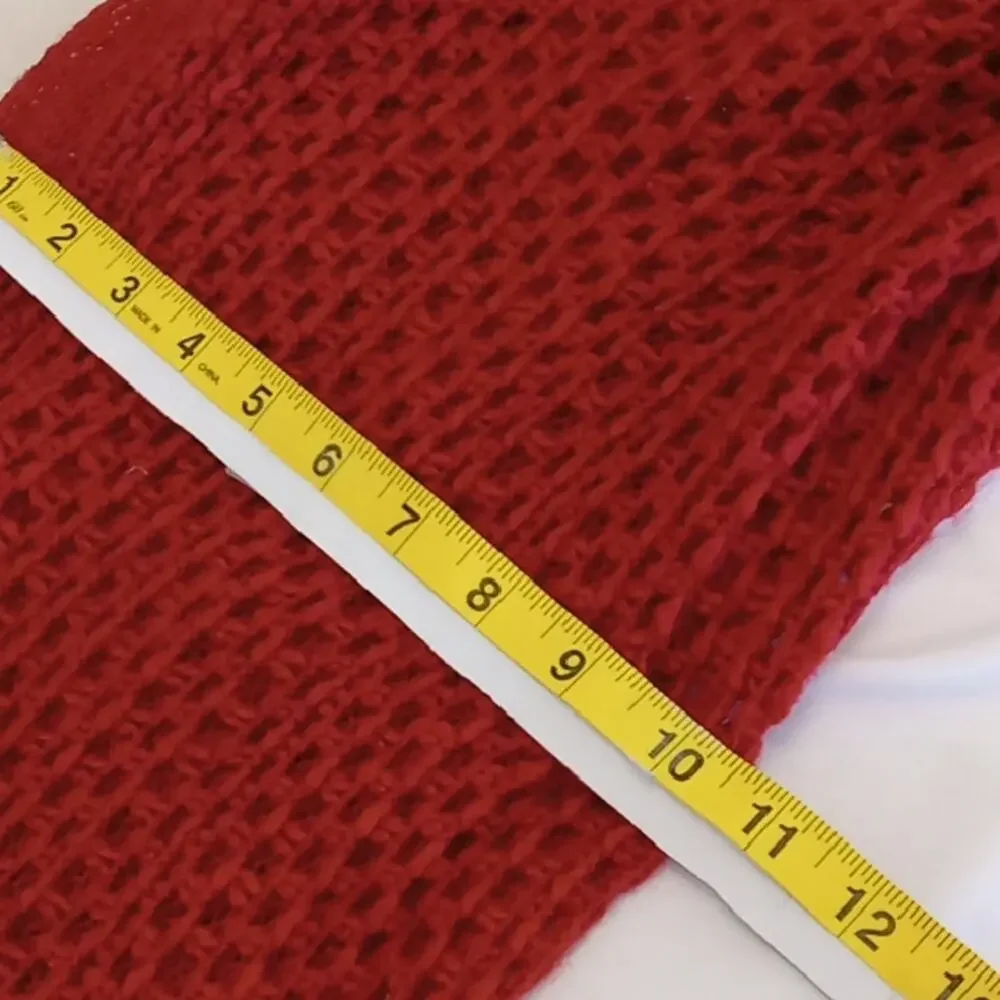 Modena Women's Knitted Elegant Red Knit Scarf. Winter,Warm,Versatile